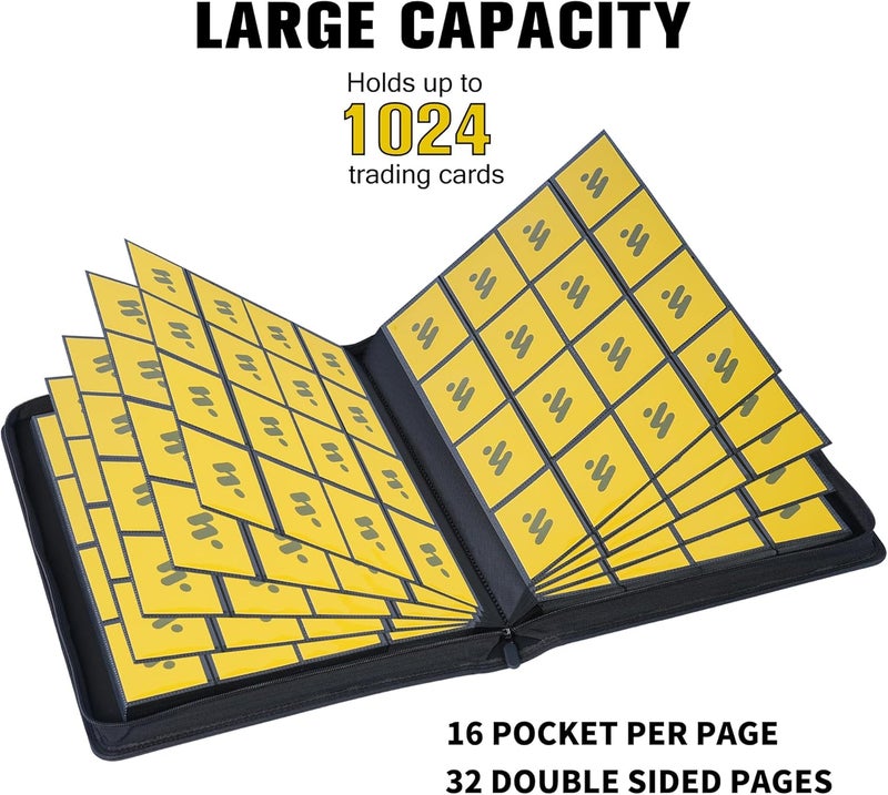 MORABTO Premium 1000+ Pockets Card Binder,16 Pockets Trading Card Binder Ringless Side Loading Trading Card Album Folder for TCG - Dark Purple - Image 2